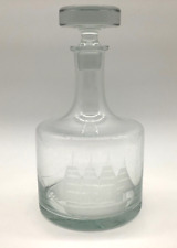 Toscany Handblown Glass Decanter Etched Ship Clipper 10