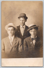RPPC Portrait Postcard~ Young Men In Suits & Hats~ 1910 Anderson, IN Cancel picture