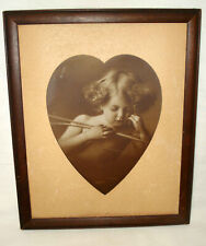 Antique 1897 MB Parkinson Angel Cupid Asleep Print Picture Wood Wooden Frame picture