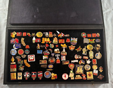 90+ MCDONALDS VTG COLLECTIBLE PINS W/ CASE - MAC OWNER OPERATOR EMPLOYEE INT'L + picture