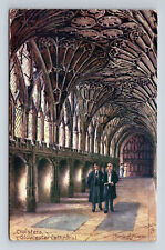 Cloisters Gloucester Cathedral Charles F Flower Tuck Oilette Gloucester Postcard picture