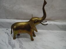 🎆🎆Vintage Large Brass African Elephant Statue Figure Approx. 9” Tall Heavy🎆🎆 picture