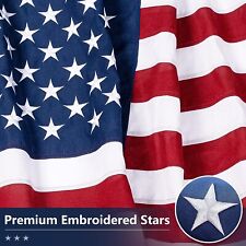 American Flag 8x12 Made in USA Tear proof Series, embroidered Stars, Sewn Stripe picture