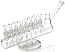 THICK Grav® Clear Menorah Bong HEAVY Glass Water Pipe HOOKAH Bubbler COOL *USA* picture