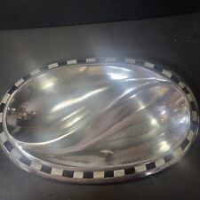Vintage TOWLE Silversmiths Inlaid Mother of Pearl Divided Tray 13.5