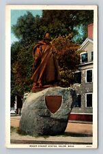 Salem MA-Massachusetts, Roger Conant Statue, Antique, Vintage Souvenir Postcard picture