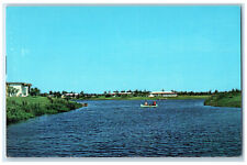 c1950s Canoe Boat Rowing at Venice Gardens, Sarasota County Florida FL Postcard picture