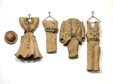 Handcrafted Studio Pottery Clay Sculptures Lot A - Dress Pants Suit Overalls Hat picture