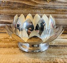 Vintage Reed & Barton 2 pc Silverplate Lotus Flower Bowl/Candle Holder picture