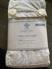 2016 Simply Shabby Chic Cotton Percale KING Pillowcase Pair NIP Green/Blue picture