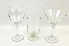 Lot of 3 Clear Glass Barware Glasses Wine Sniffer Martini Solid Glassware picture