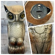 Rare Nelson McCoy Pottery Wise Owl Western Savings Bank Vintage See Video picture