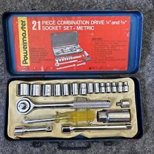 Vintage Powermaster 3/8” Drive Oxwall Tools 21 Pc. Socket Set Metric No. 5352 picture