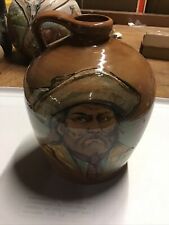Rick Wisecarver Signed Wihoa 1997 Jug Hand Painted 9” Tall Western Cowboy Scene picture
