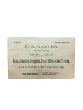 1891 F X Gantner Show Case Catalog Bank Jewelers Druggists Pocket Edition P491 picture