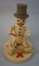 Erzgebirge Snowman With Bunnies  Miniature 4 