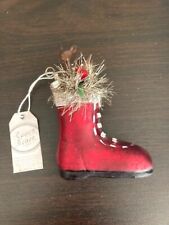 Ragon House Red Ski Boot with Deer Christmas Ornament picture