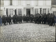 France, 1901 Voyage of Tsar Nicholas II, Soldiers Standing in a Courtyard Vintage  picture