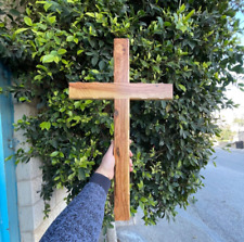 Huge Olive Wood Cross 28X16 Inch Bethlehem Jesus Christian Art Church Supplies picture
