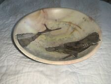 Vtg. Mable Stone Material Mid Century Modern Handpainted Horse Art Bowl picture