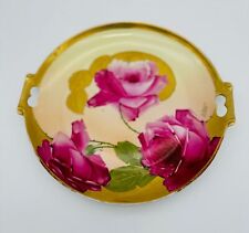 Antique Imperial Austria Hand-Painted Pink Roses Plate Gold Trim Signed De Vries picture