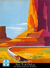  Santa Fe Railroad travel Poster Super Chief Train Railroad art print 13' x 19