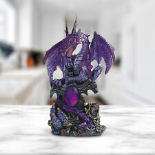 Medieval Purple Dragon w/ Gem Statue 6