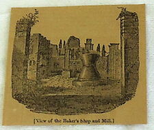 1832 magazine engraving ~ VIEW OF THE BAKERS SHOP & MILL ~ Pompeii Italy picture