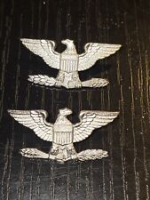 WWII US Army Sterling Colonel Officer Rank Insignia Full Size Shoulder L@@K e picture