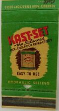 Kast-Set The Balanced Mix And Pour Refractory Peoria IL Vintage Matchbook Cover picture