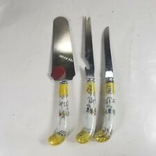 House of Prill Stainless Sheffield England Porcelain Handle Knife Set Floraine picture