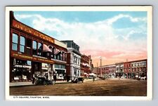 Taunton MA-Massachusetts, Scenic View Of The City Square, Vintage Postcard picture