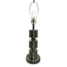 Vintage Art Deco Chrome Table Lamp Industrial Cylinder MCM Lighting 1970’s-80’s picture