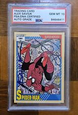1991 Impel Spider-Man #1 PSA 10 Signed By Artist Alex Saviuk Certified Auto RARE picture