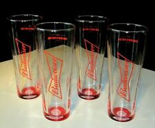 NEW (4) Budweiser Tall This Buds for You 16 oz Beer Glasses Pint  bar tap glass picture
