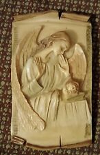 VINTAGE GUARDIAN ANGEL OVER SLEEPING CHILD PLAQUE MADE IN ITALY  9