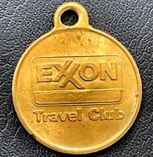 EXXON Fuel Gas Travel Club Keychain Fob Token Coin Service Station Collectible picture