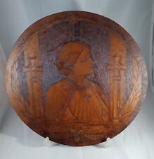 Antique Pyrography St Cecelia Patron Of Music Poets Composers Flemish Art Co NY picture