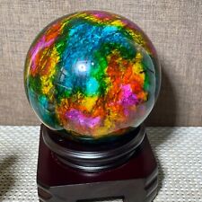 Taiwan seven colors natural jade original stone spherical office decoration1989g picture