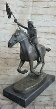 Bronze Indian Man Riding his Faithful Horse Sculpture by Lost wax Method Sale picture