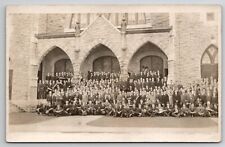 RPPC Glen Falls NY Christ Church Mens Fraternity Masonic Real Photo Postcard H30 picture