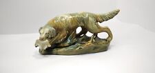 Porcelain ceramics hunting dog with game in teeth hunting vintage figurine USSR picture