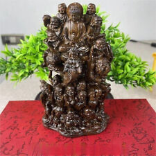 16cm Hand Engraving Indonesia Wild Agarwood Eighteen Arhats Fengshui Decoration picture