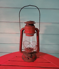 VTG Dietz No 20 Junior Red Railroad Barn Lantern Clear Globe Kerosene Lamp WFS picture