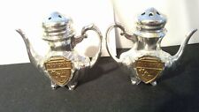 Vintage Mid Century Indiana State Salt and Pepper Shakers Metal Chrome Lamps picture