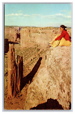 Chinle AZ Arizona Spider Rock Canyon de Chelly National Monument Chrome Postcard picture