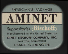 Aminet Suppositories by Bischoff empty tin Ivoryton CT Physician's Package 1930s picture