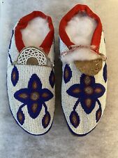 Beautiful Native American Blackfoot Beaded Womens Moccasins picture