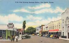c1940s Downtown Business District Sores Signs Cars Main Street Vero Beach P474 picture