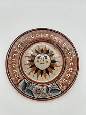Mexican Folk Art Pottery Wall Plate Talavera Hand Painted Sun 8